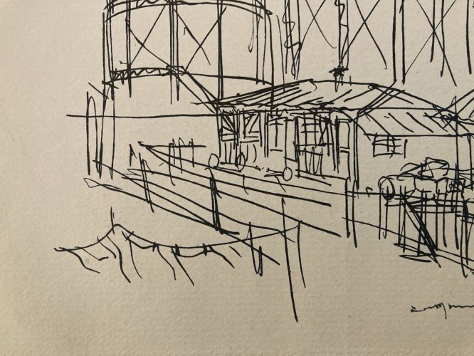 Gravure 1950 Art Lithographie Ancien Etching Raymond Gid Estampe Originale Old