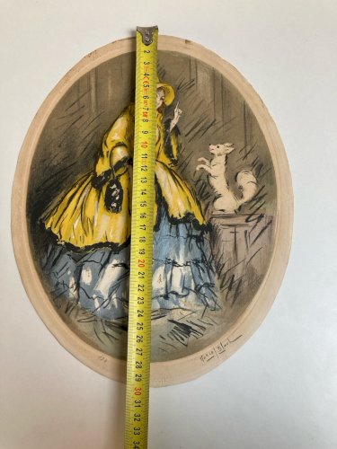 Gravure  1950 Barta Eau Forte Portrait Romain Art Lithographie Grec Femme
