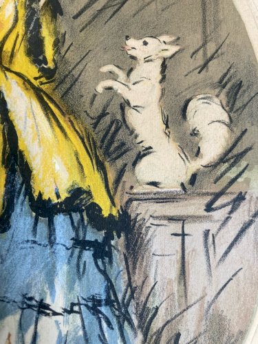 Gravure  1950 Barta Eau Forte Portrait Romain Art Lithographie Grec Femme