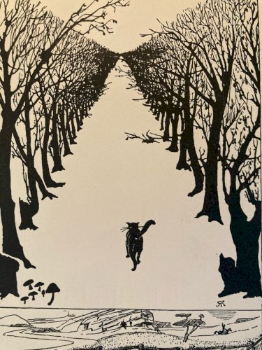 Gravure 1951 Le chat qui marchait tout seulde Rudyard Kipling Original Etching