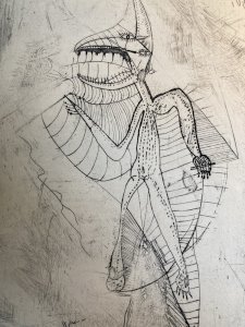 Engraving 1970 Antoine Agra Surrealist Surrealism Post Cubism Cubist Chimera