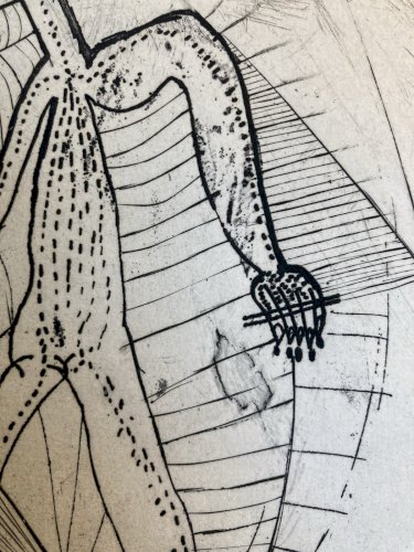 Gravure 1970 Antoine Agra Surréaliste Surréalisme Post Cubisme Chimère Cubiste