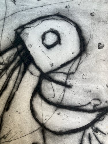 Gravure 1970 Antoine Agra Surréaliste Surréalisme Trottinette Tricycle VELO Art