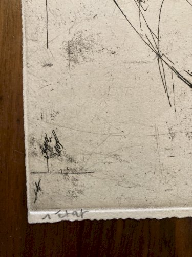 Gravure 1972 Antoine Agra Surréaliste Surréalisme Etching pointe sèche Art XXe