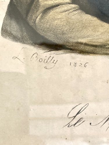 Gravure à l'eau forte rehaussée en couleur "Le magnétisme" d'après Boilly, XIXe siècle