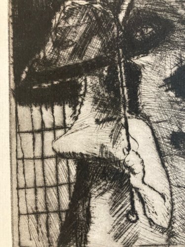 gravure Abstraite Signé A Identifier 1980 Art Abstraction Eau Forte