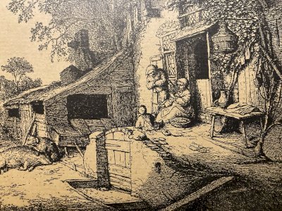 Gravure Adriaen Jansz van Ostade La Famille Ancien Art A Identifier