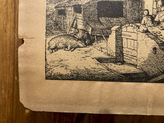 Gravure Adriaen Jansz van Ostade La Famille Ancien Art A Identifier