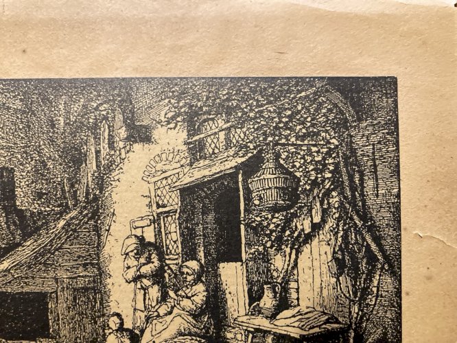Gravure Adriaen Jansz van Ostade La Famille Ancien Art A Identifier