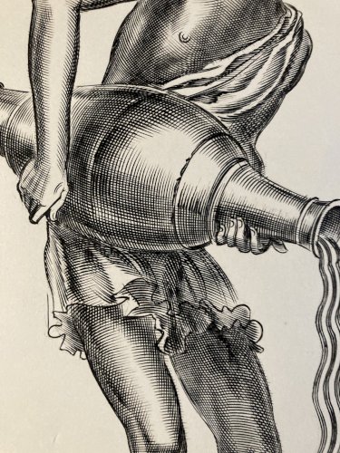 Gravure Albert  Decaris Jeune Homme A La Jarre Grec Grecque Lithographie