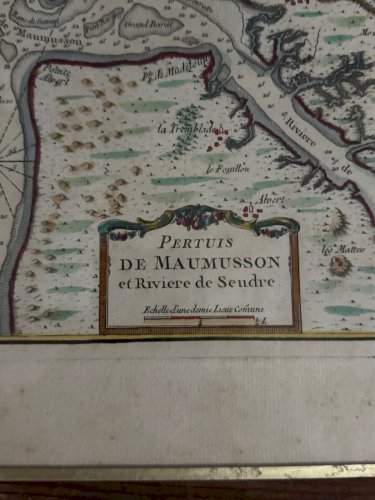 Gravure ancienne en couleur Pertuis de Maumusson et Rivière de Seudre L9214