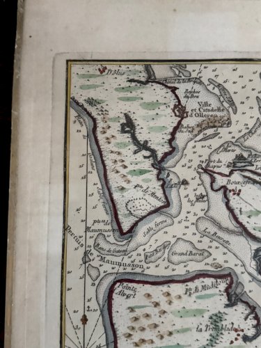 Gravure ancienne en couleur Pertuis de Maumusson et Rivière de Seudre L9214