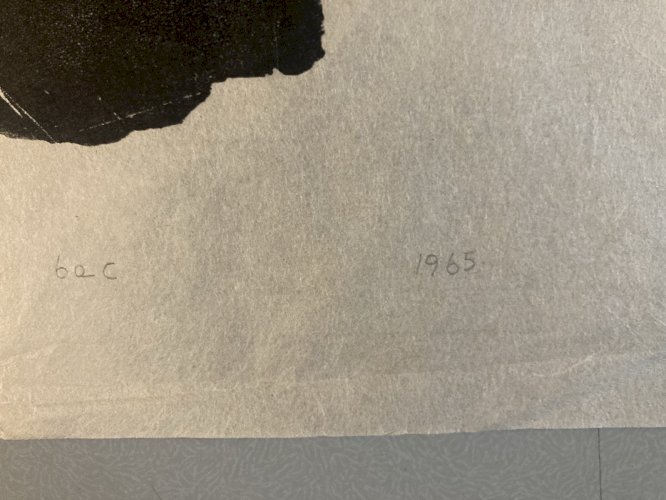 Gravure ANNIE MIKPIGA Art Inuit Native Esquimau  XXe Renne Chasse Art 1960