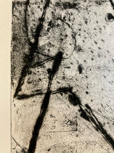 Gravure Antoine Agra Surréaliste Surréalisme Diable pointe sèche Art 1970 Satan