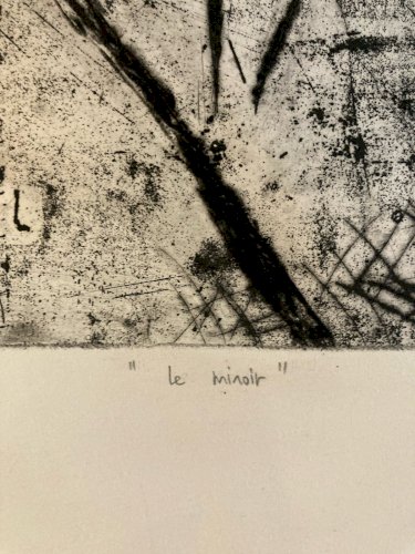 Gravure Antoine Agra Surréaliste Surréalisme Diable pointe sèche Art 1970 Satan