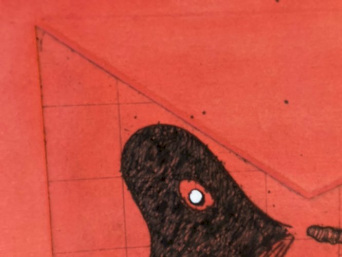 Gravure Antoine Agra Surréaliste Surréalisme estampe Gaufrage 1970 Art XXe