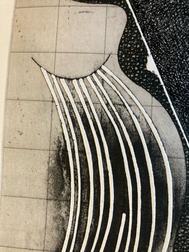 Gravure Antoine Agra Surréaliste Surréalisme estampe Gaufrage 1970 Art XXe