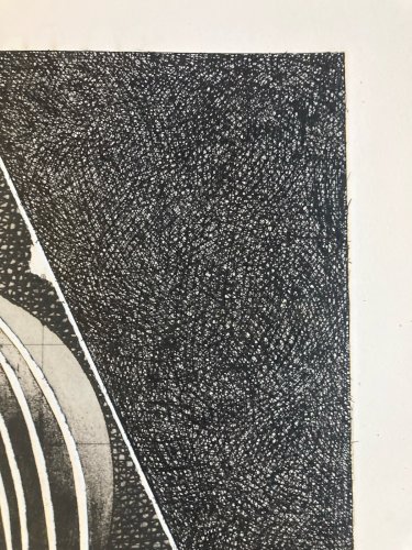 Gravure Antoine Agra Surréaliste Surréalisme estampe Gaufrage 1970 Art XXe