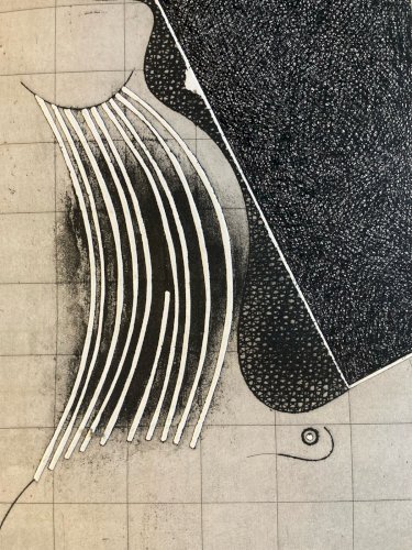 Gravure Antoine Agra Surréaliste Surréalisme estampe Gaufrage 1970 Art XXe