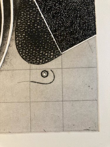 Gravure Antoine Agra Surréaliste Surréalisme estampe Gaufrage 1970 Art XXe