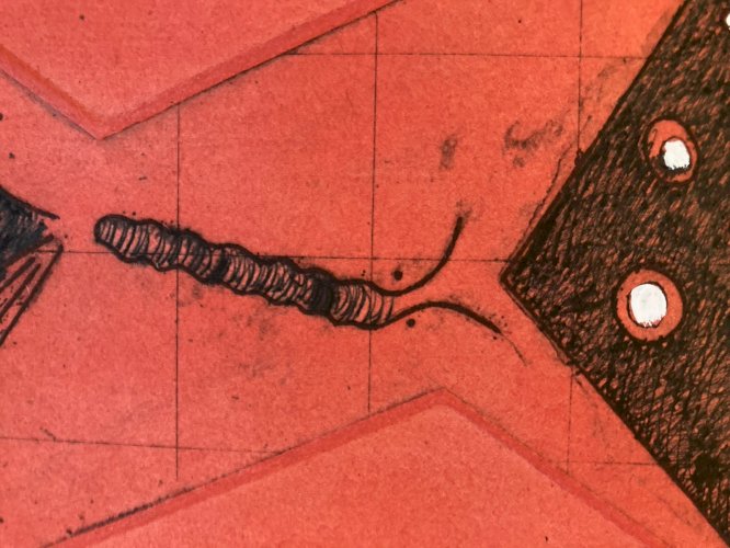 Gravure Antoine Agra Surréaliste Surréalisme estampe Gaufrage 1970 Art XXe