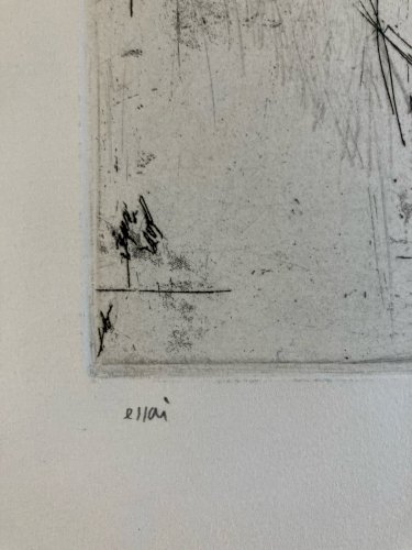 Gravure Antoine Agra Surréaliste Surréalisme estampe pointe sèche Art 1970