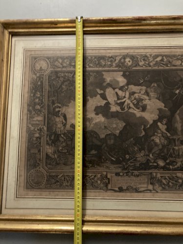 Gravure Après Charles Lebrun Scène Lithologie Forgeron Forge XVIIIe