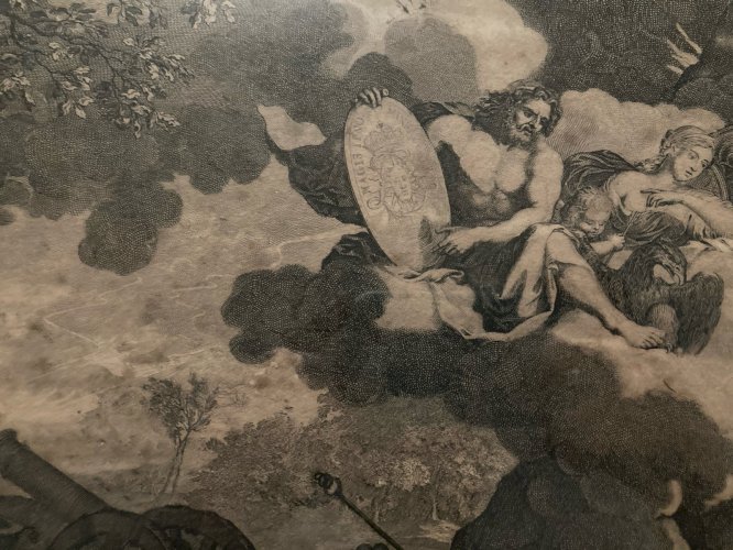 Gravure Après Charles Lebrun Scène Lithologie Forgeron Forge XVIIIe