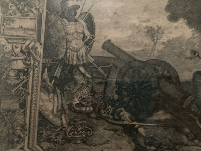 Gravure Après Charles Lebrun Scène Lithologie Forgeron Forge XVIIIe