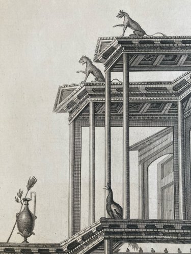 Gravure Architecture,  XVIIIe  ANTIQUITIES OF HERCULANEUM 1800 Carlo Nolli Art