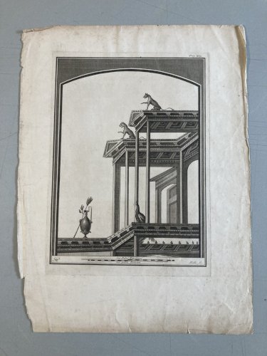 Gravure Architecture,  XVIIIe  ANTIQUITIES OF HERCULANEUM 1800 Carlo Nolli Art