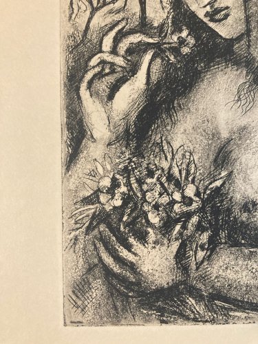 Gravure Art Déco Femme Laszlo Barta Portrait Érotique Nu Nue Eau Forte Seins
