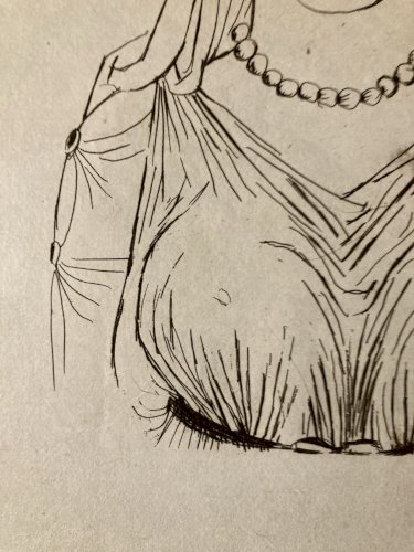 Gravure  Barta 1950 Eau Forte Portrait Romain Lithographie Grec Femme Colombe