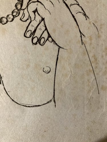 Gravure  Barta 1950 Eau Forte Portrait Romain Lithographie Grec Femme Estampe