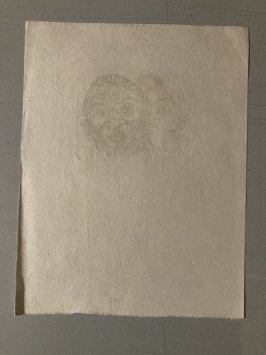 Gravure  Barta 1950 Eau Forte Portrait Romain Lithographie Grec Femme Masque Art