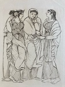 Gravure  Barta Eau Forte 1950 Portrait Romain Art Lithographie Les Trois Grâce 3