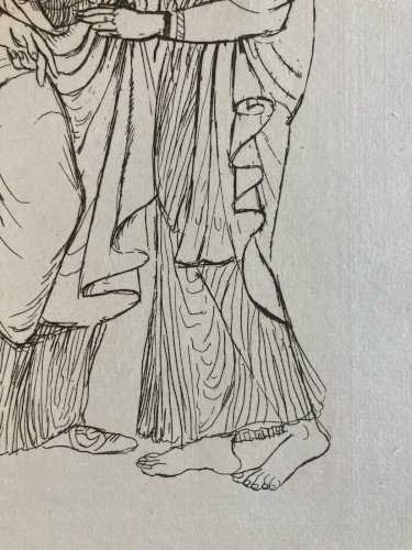 Gravure  Barta Eau Forte 1950 Portrait Romain Art Lithographie Les Trois Grâce 3