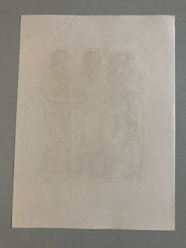 Gravure  Barta Eau Forte 1950 Portrait Romain Art Lithographie Les Trois Grâce 3
