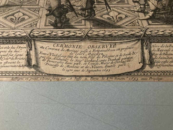 Gravure BOSSE Abraham 1645 Eau Forte  XVIIe Cérémonie Observée An art