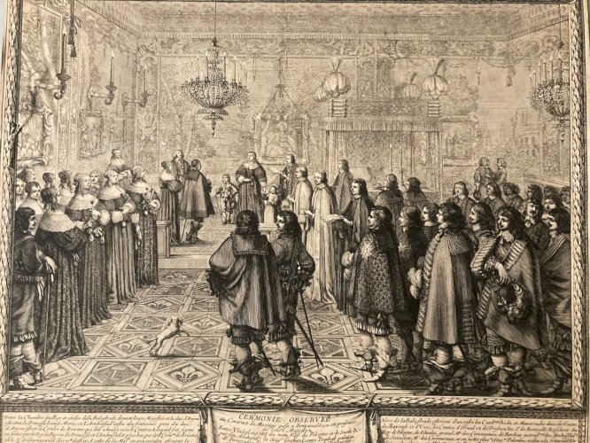Gravure BOSSE Abraham 1645 Eau Forte  XVIIe Cérémonie Observée An art