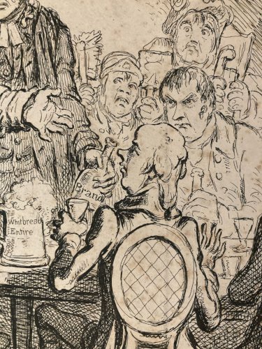 Gravure, Caricature De La Taverne, Shakespeare, James Gillray XVIIIe