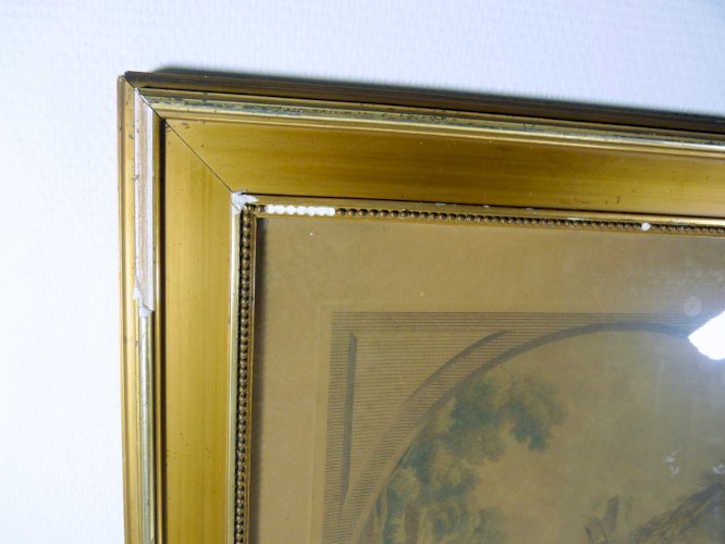 Gravure Couleurs XVIII Dédiée à Monsieur Tournier Signée Pierre François Laurent