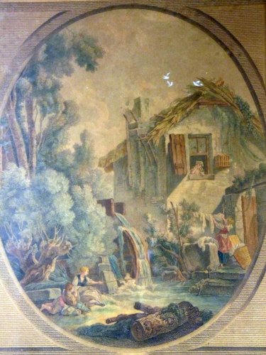 Gravure Couleurs XVIII Dédiée à Monsieur Tournier Signée Pierre François Laurent