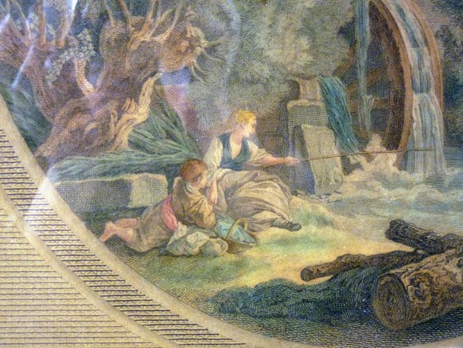 Gravure Couleurs XVIII Dédiée à Monsieur Tournier Signée Pierre François Laurent