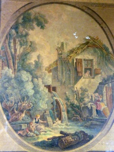 Gravure Couleurs XVIII Dédiée à Monsieur Tournier Signée Pierre François Laurent
