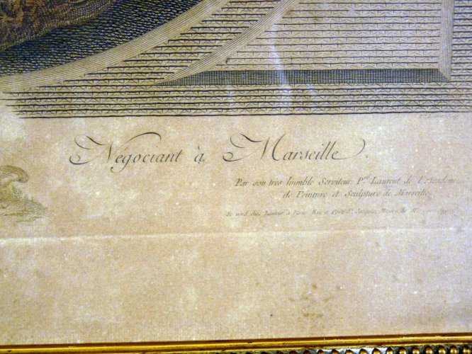 Gravure Couleurs XVIII Dédiée à Monsieur Tournier Signée Pierre François Laurent