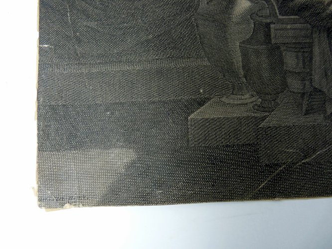 Gravure cuivre XVIII° LA CENE par Benoît Audran d'après Poussin, signée