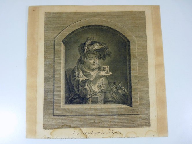 Gravure cuivre XVIII° L'ARRACHEUR DE DENTS. TURC par Nicolas Dupuis