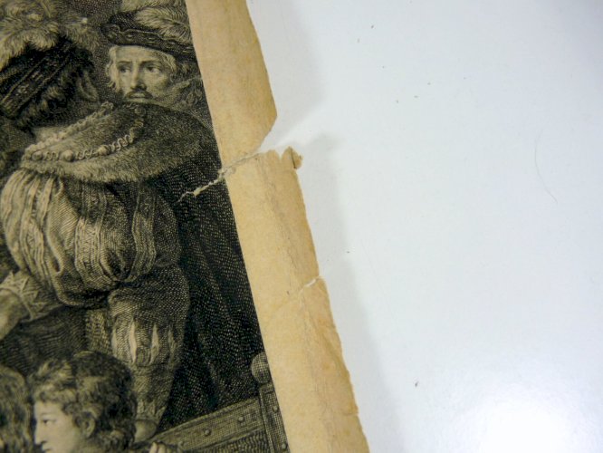 Gravure cuivre XVIII° MORT DE LEONARD DE VINCI / FRANCOIS Jean Charles Levasseur