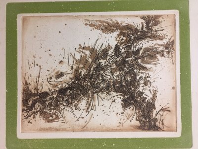 gravure de john Levee  signé expressionisme abstrait usa 1960